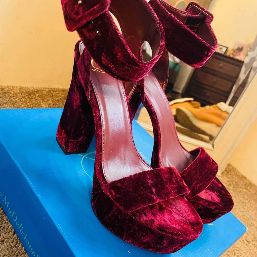 Velvet heels